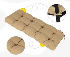 Aoodor 3 Seater Outdoor Bench Cushion Porch Swing Cushion w/Ties Replacement Pad