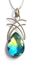 65.0 Ct Natural Ametrine Pear Cut Certified Pendant 925 Silver Free Chain 6MGS