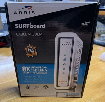 ARRIS SURFboard SB6141 DOCSIS 3.0 Cable Modem 343 Mbps 1-Port White