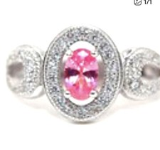 2CT Treated Pink Sapphire  Topaz 925 Genuine Sterling Silver Ring Jewelry Sz 7