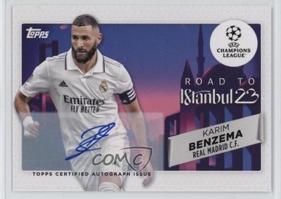 2022 Topps UEFA Club Competitions Road to the Final /50 Karim Benzema Auto 04uh