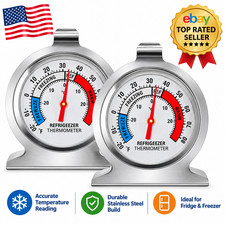 2 Pack Refrigerator Freezer Thermometer Large Dial Analog Thermometer