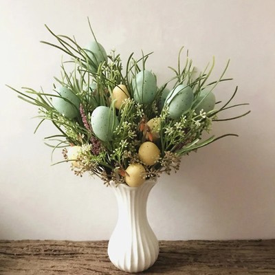 Ostern Ei Dekoration Zweig Bunte Malerei Schaumstoff künstliche Pflanze Blume