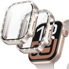 2-Pack Bling Case with Tempered Glass for Apple Watch Series 10 42mm Screen Prot