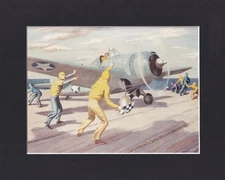 8X10" Matted Print Picture Art of War: Lawrence Beal Smith, WWII