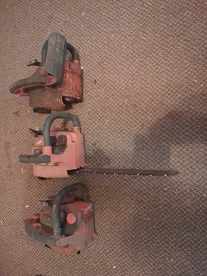 #ad LOT OF 3 VINTAGE HOMELITE CHAINSAWS 2 SUPER 2 POWERHEADS 1 14quot; XL ALL 3 START $39.99