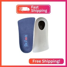 Dr. Foot's 3/4 Length Orthotics Insoles with Self Adhesive for Correct Flat Feet
