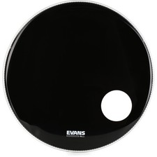 Evans EQ3 Black Resonant Bass Drumhead - 24" - With Port