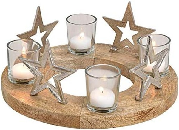 Adventskranz Weihnachten Dekoration Kranz Glas Metall 30Cm-image
