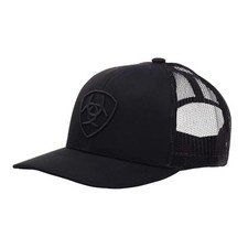 ARIAT Men's Shield Logo Cap, Adjustable Snap-Back Closure One Size Black