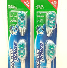 2 X Oral-B Cross Action Power Toothbrush MEDIUM Replacement Brush Heads NEW Lot