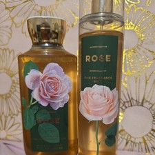 Retired Bath  Body Works Rose Body Wash  Spray Set of 2 Full Size 10 oz OG