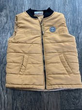 Timberland Tan Puffer Vest 2T Unisex Baby Toddler Zip Up Logo Pockets