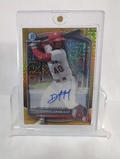 Gabriel Davalillo 2025 Bowman Chrome Prospect Autograph Gold Mojo Refractor /50