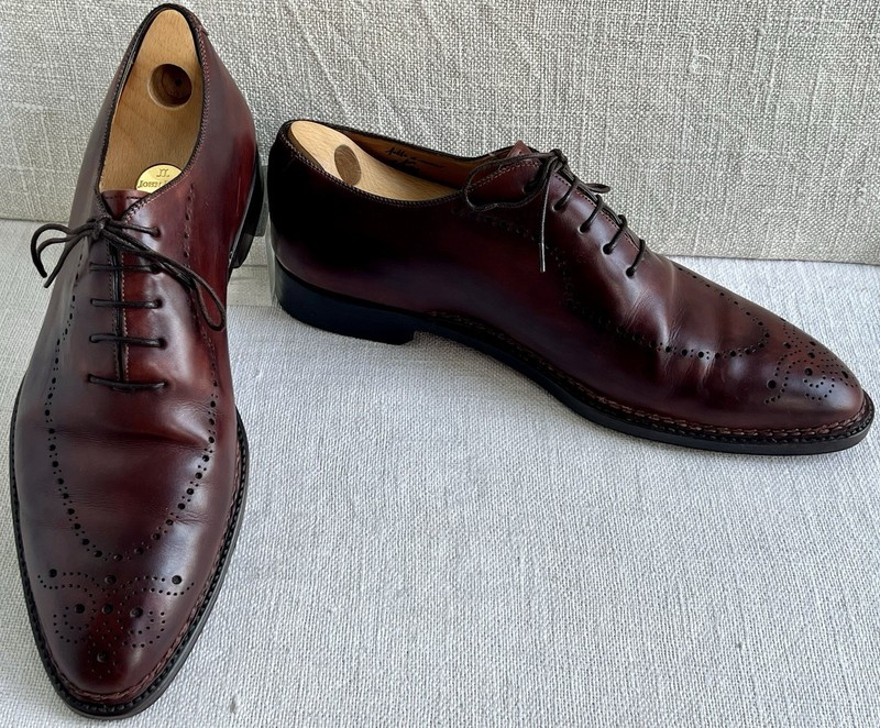 Bontoni Bespoke WholeCut Brown Calf Norwegian Stitch Oxford UK12 US13 ($2,495)