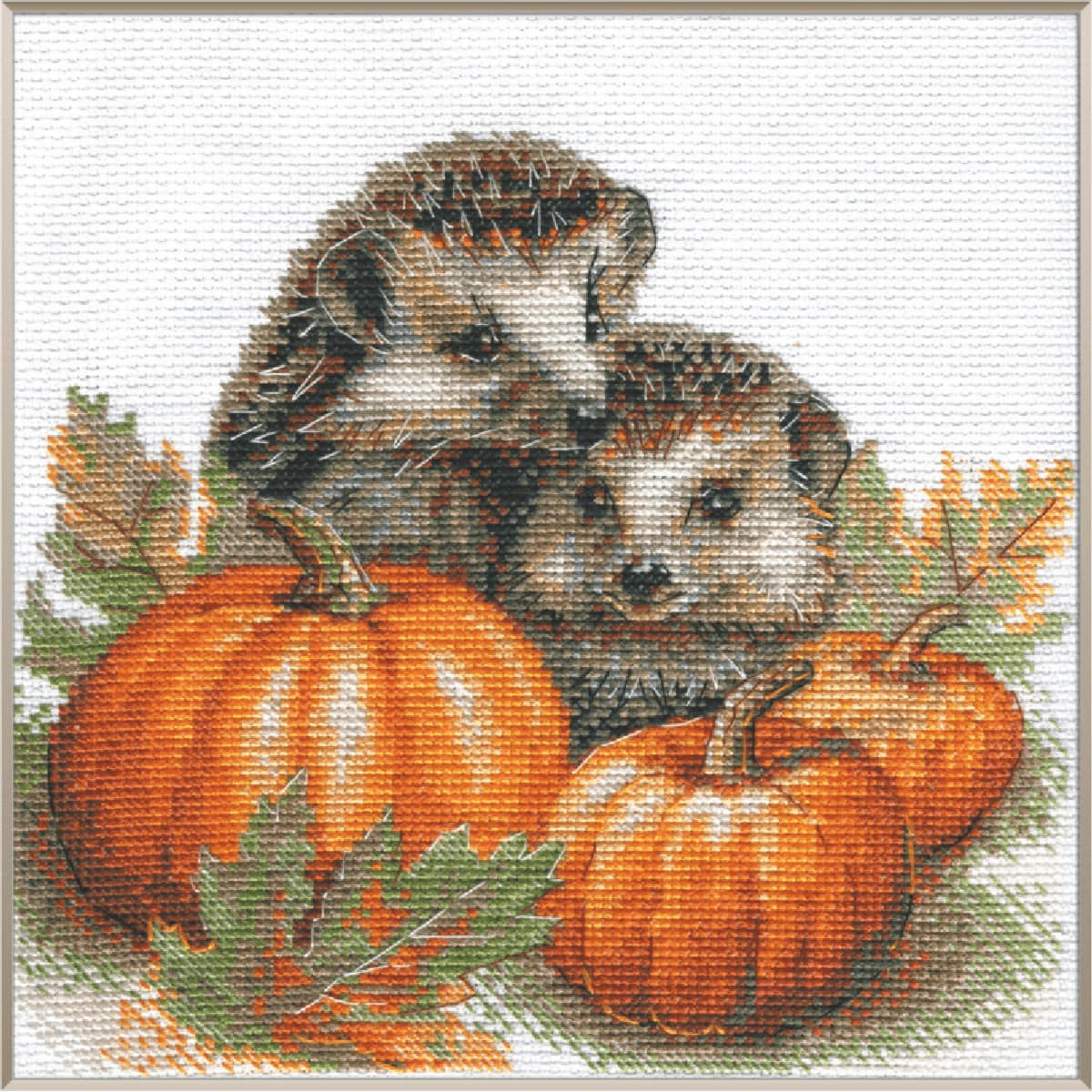 Aine counted cross stitch kit ""Hedgehogs in the Harvest after Olga Novitskaya Pa