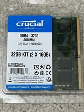 Crucial 32GB KIT 2 x 16GB DDR4 3200 PC4-25600 SODIMM Memory CT2K16G4SFRA32A New
