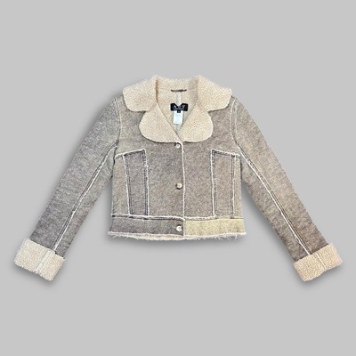 ABS by Allen Schwartz Gray Sherpa-Lined Cropped Jacket - Women s Size 6