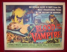 BLOOD of the VAMPIRE (Universal Pictures, 1958) original 11 x 14 title card!