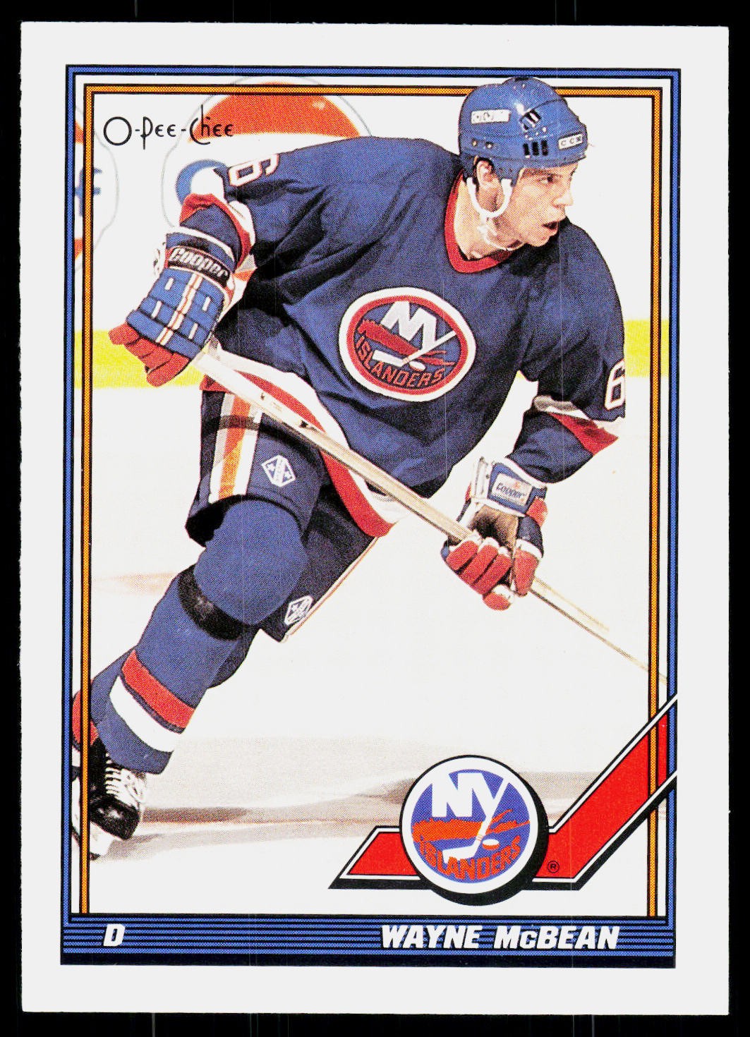 1991-92 O-Pee-Chee Wayne McBean #62 New York Islanders