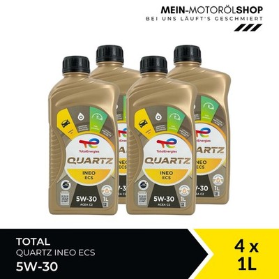Total Quartz Ineo ECS 5W-30 Peugeot ACEA C2 Fiat Motoröl 4x1 Liter = 4 Liter