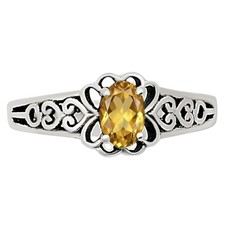 Natural Citrine 925 Sterling Silver Ring s.8 Jewelry R-1172