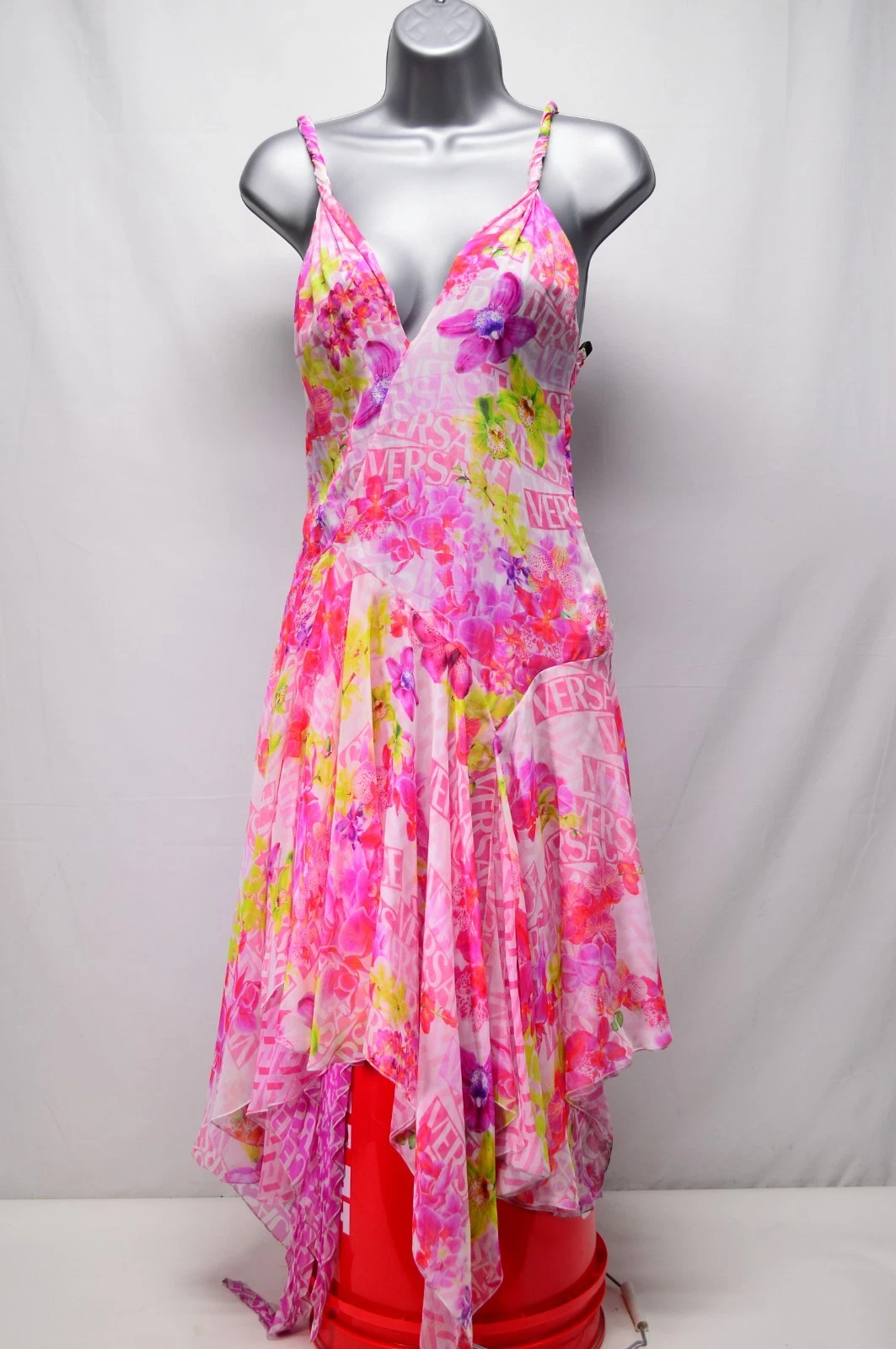 Versace — NWT Versace Chiffon Silk Orchid Pink Mini Dress Size 36