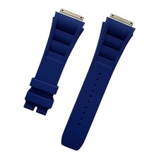Vented Blue Rubber Watch Strap Replacement For Richard Mille RM010 10M