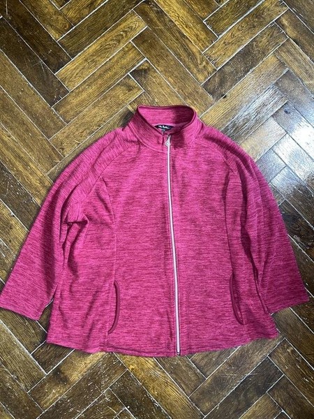 Women Ulla Popken Sweater Burgundy Fleece XL