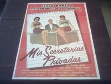 Póster 1959 Mis Secretarias Privadas César Romero Lilia Prado Rosa Carmina