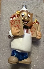 Piggly Wiggly Mr. Pig Glass Christmas Ornament RARE ￼ AMERICA’S GROCERY STORE