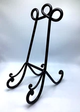 VTG Heavy Duty Cast Iron Easel Ornate Plate Picture Book Art Display Stand 14.5”