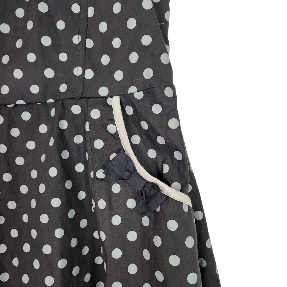 Vestido SOURPUSS Mujer Grande Negro Lunares Sin Tirantes Calado Retro Rockabilly Foto 4 de 4