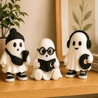 Cute Mini Ghost Figurine Halloween Desktop Statue Decor Home Holiday Ornament
