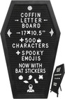 Coffin Letter Board Black +3D Bat Stickers +650 Characters, Spooky & Seasonal Em