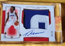 2019-20 National Treasaures Terance Mann. Rookie Patch auto  #28/49