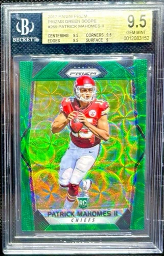 2017 Prizm Patrick Mahomes Green Scope Prizm RC #269 BGS 9.5 MINT /99