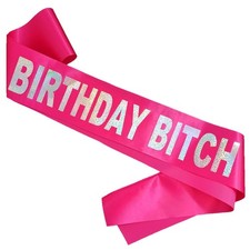 Women Birthday Sash Pink Silver Girls Party Supplies Decorations Gifts Her
