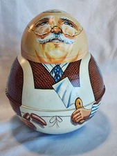 Bristol Ware Roly Poly Tobacco Tin Butcher Vintage 1980 Collectible