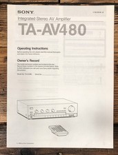 Sony TA-AV480 Amplifier Owners / User Manual Original 