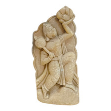 Vintage Old Antique Marble Stone Hand Carved Monkey God Hanuman Figure / Statue