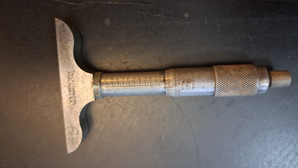 STARRETT NO.440-A DEPTH MICROMETER 2-1/2" HALF BASE LENGTH 0-1" RANGE .001" - Image 3 of 4