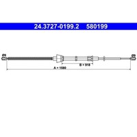 Ate Handbremsseil 1580Mm Passend FüR Seat Cordoba Ibiza Skoda Fabia Vw Fox Polo