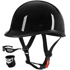 Vintage Motorcycle Half Helmet - Lightweight Low Profile Open-Face Half-Face ...