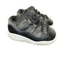 Nike Air Jordan 11 Retro Low TD 72-10 Black White 505836-001 Toddler Size 5C