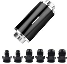 Inline Fuel Filter 100 Micron with 6AN 8AN 10AN Adapter Universal 50MM