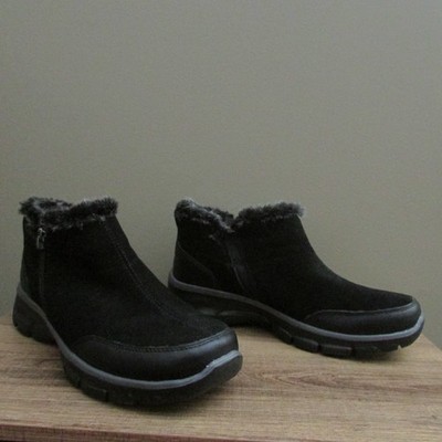 Skechers Easy Going Cool Zip Ankle Boot Women's 8 Black Relaxed Fit 49317 New