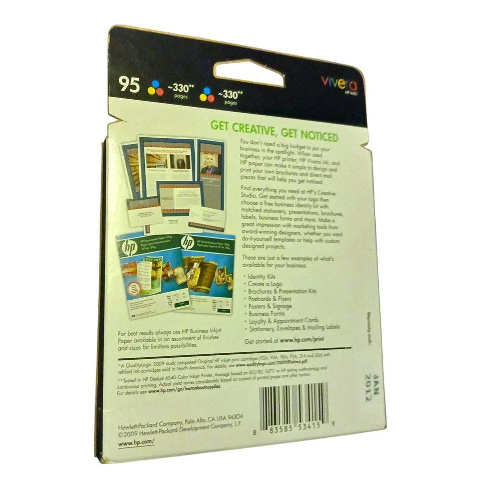 Cartucho de tinta tricolor HP 95 paquete de 2 paquetes dobles repuesto genuino C8766WN OEM Foto 2 de 3