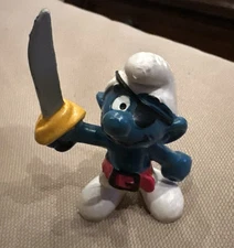SMURF PIRATE Red Belt with Sword 20104 Vintage Figure PVC