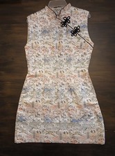 Vintage 60s Cheongsam Qipao Dress Handmade Silk Brocade